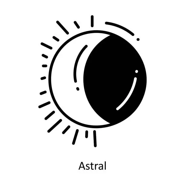 Vector illustration of Astral doodle Icon Design illustration. Space Symbol on White background EPS 10 File