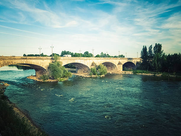 Old bridge on Loire river, France.
