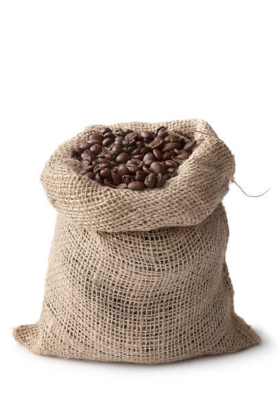 istock Coffee: Coffee Beans in Sack Isolated on White Background 175203584