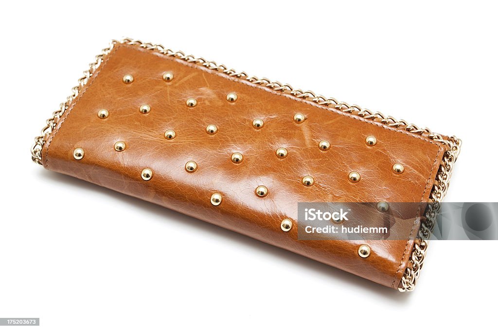 Brown Leather Purse  isolated on white background Brown Leather Purse isolated on white background. Change Purse Stock Photo