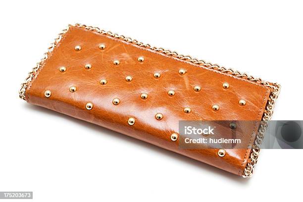 Brown Leather Purse Isolated On White Background Stock Photo - Download Image Now - Change Purse, Elegance, Wallet
