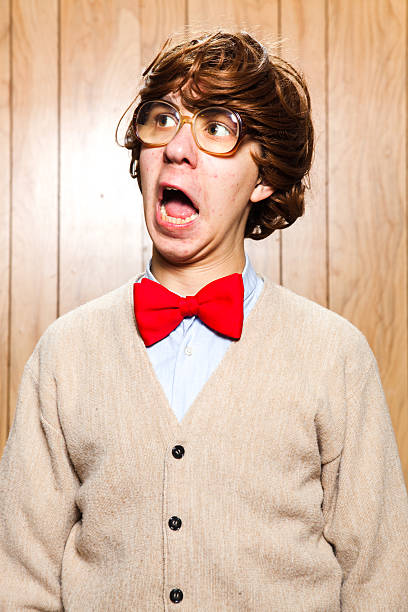 istock Nerdy College Student With Big Glasses and Making silly face 175203863