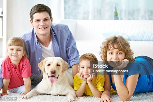 Family With Pets Stock Photo - Download Image Now - 30-34 Years, 30-39 Years, 4-5 Years