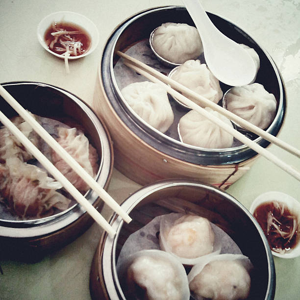istock Authentic Chinese food, chopsticks and steamer basket. 175204222