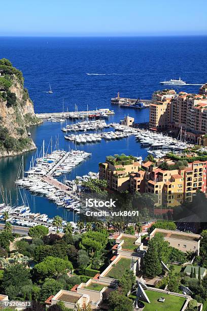 Fontvieille Distric Y Al Puerto Foto de stock y más banco de imágenes de Principado de Mónaco - Principado de Mónaco, Vista cenital, Yate