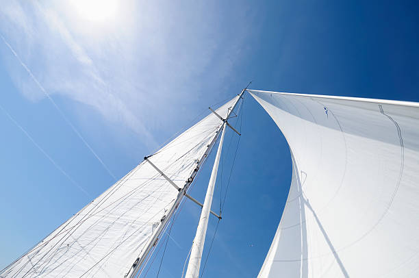 istock Sun above the white sails of a yacht 175205181
