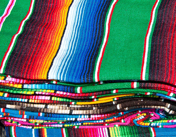 istock Sarape Textile Detail Background with Mexican Color Pattern 175205364