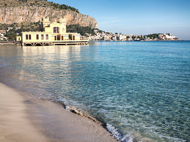 Palermo, Mondello beach stock photo