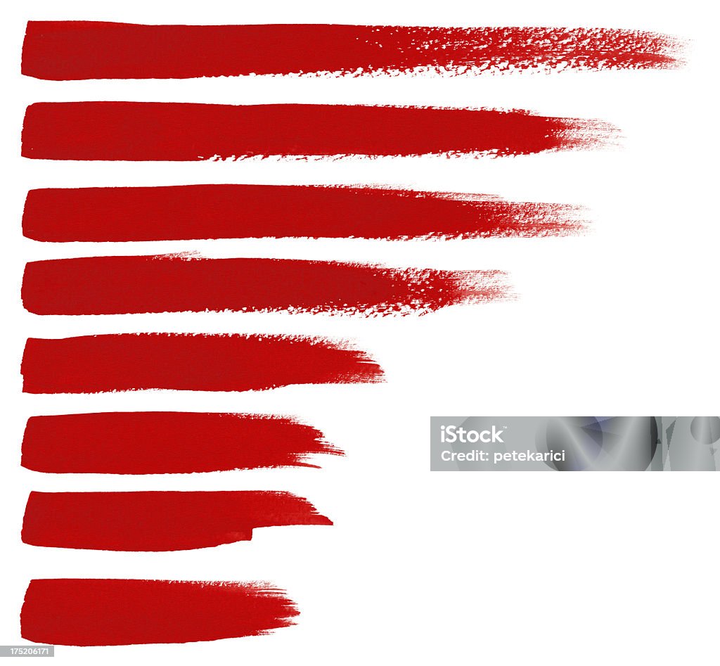 Red Brush Strokes (Clipping Path)  Single Line stock illustration