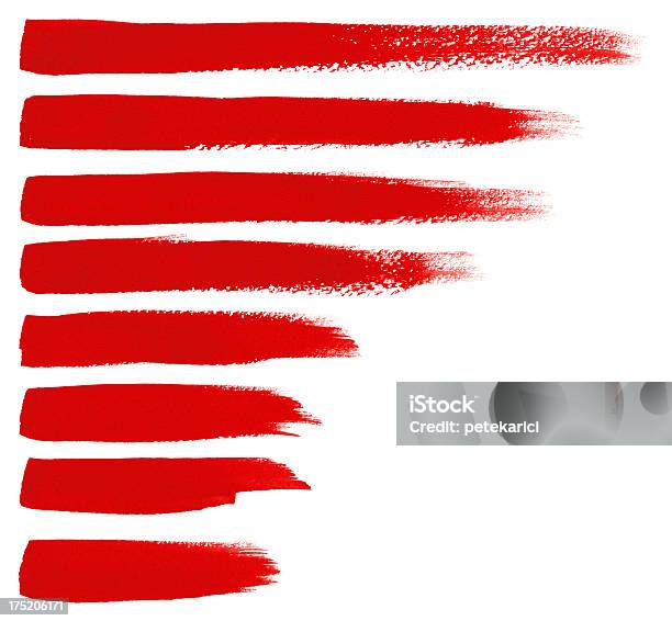 Red Brush Strokes Stock Illustration - Download Image Now - Single Line, Paint, Red