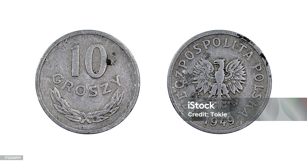 10 Grosz-Münze, Polen, 1949 - Lizenzfrei 1949 Stock-Foto