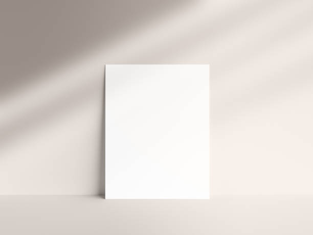 Empty vertical letter paper size paper mockup Letter paper size ratio blank poster, brochure, wedding invitation, menu card, place card, art print, suite card, stationery template. newsletter mockup stock pictures, royalty-free photos & images