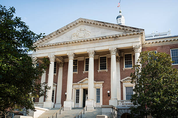 Front of the Maryland State House stock photo
