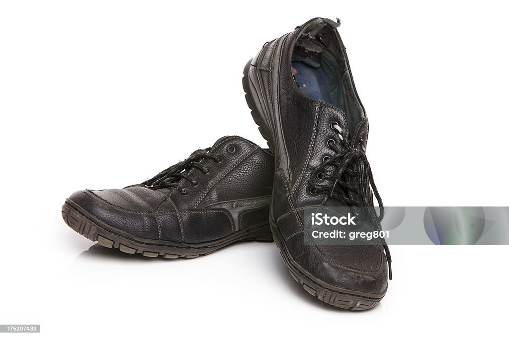 Vecchie scarpe XXXL nero - Foto stock royalty-free di Bellezza