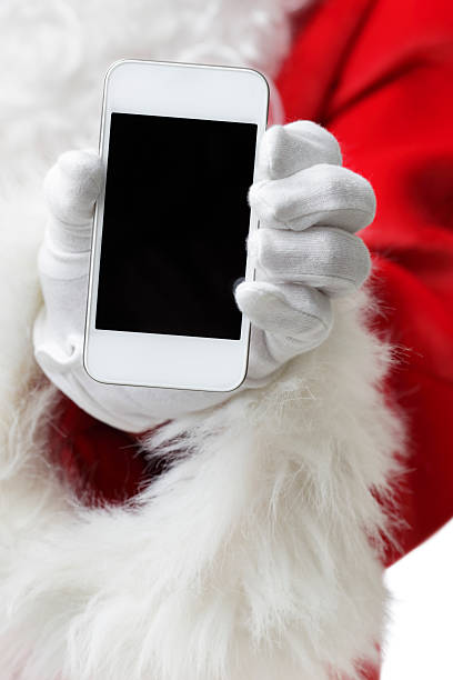 istock Santa showing a white smart phone 175207436