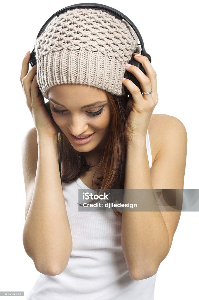 매력적인 여자 헤드폰으로 - 로열티 프리 개성-개념 스톡 사진