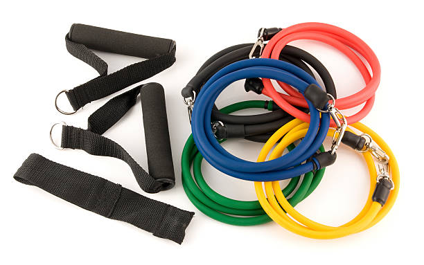 istock Resistance exercise band kit for fitness on a white background 175207882