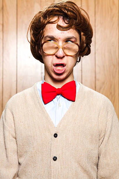 istock Nerdy College Student With Big Glasses Making A face 175209019