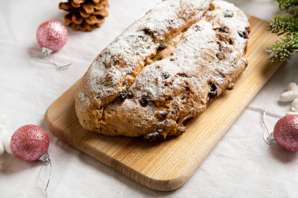 Homemade Christmas loaf with raisins