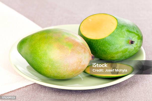 Mangoes On Plate Stock Photo - Download Image Now - Cross Section, Exoticism, Food