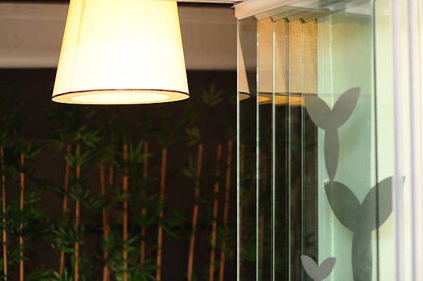 istock Lamp and glass door 175209233