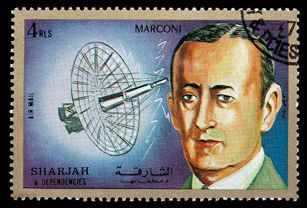 známka - guglielmo marconi - stock snímky, obrázky a fotky