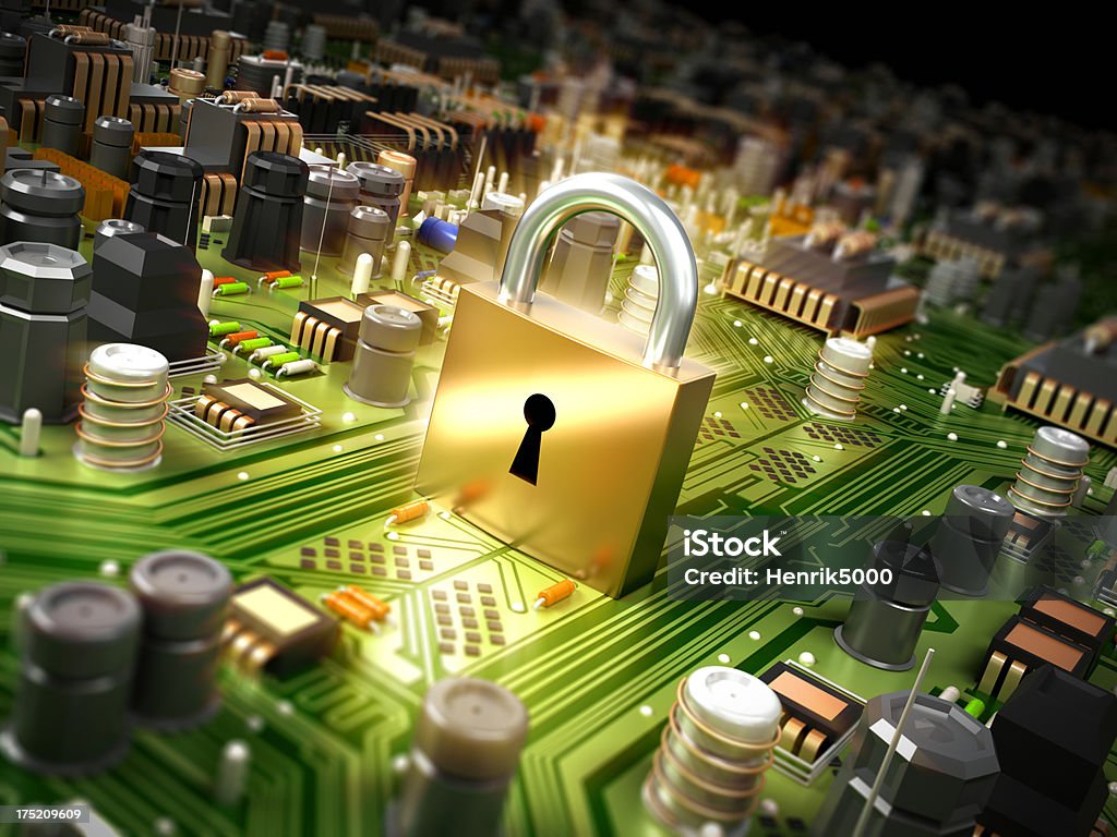 Internet-security-Konzept mit Schloss - Lizenzfrei Akte Stock-Foto