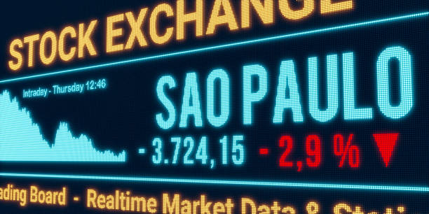 istock Sao Paulo stock market moving down. 1752096469
