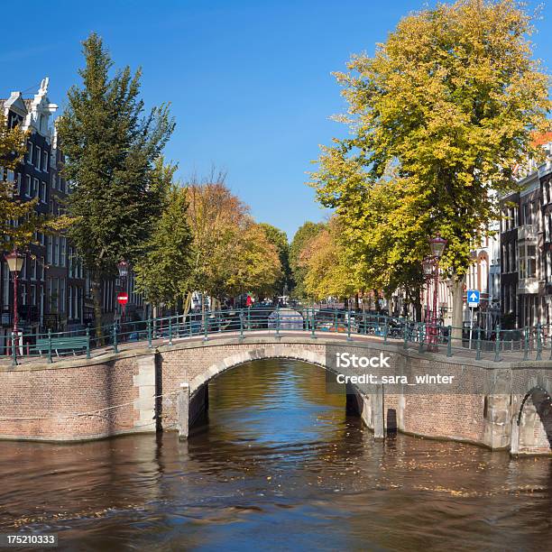 Canal In The City Of Amsterdam The Netherlands In Autumn Stock Photo - Download Image Now