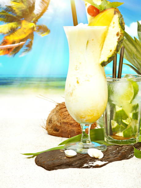 istock Pina Colada - Coconut Cocktail on tropical Background 1752108559