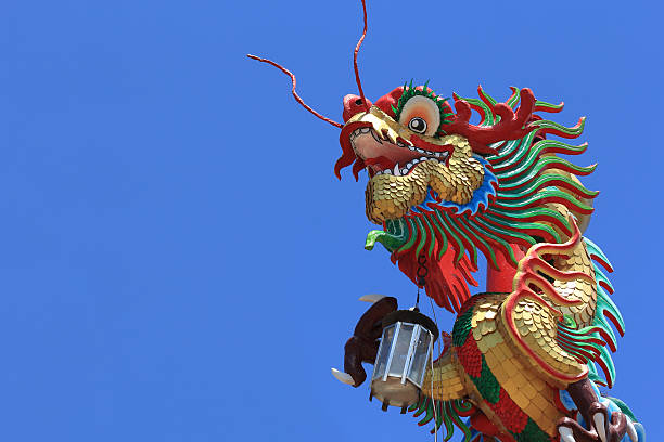 istock Chinese Dragon and blue sky backgrounds. 175211318