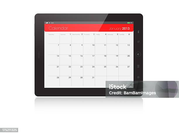デジタルタブレットのカレンダー 2013 年 1 月 - カレンダーのストックフォトや画像を多数ご用意 - カレンダー, デジタル生成, デジタルディスプレイ