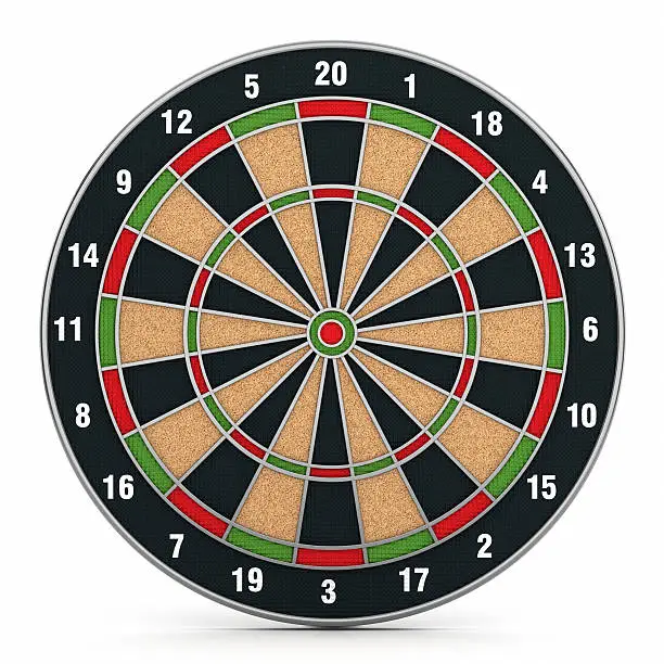 Dartboard isolated on white. High resolution 3D rendering. Clipping path included. (Please note that clipping path will be available in the largest file size purchase.)Similar images: