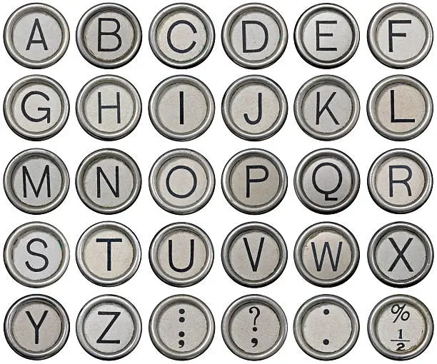 Photo of Antique Typewriter Alphabet Keys