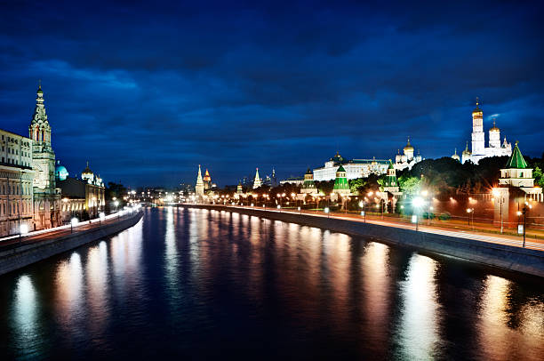 istock Moscow Cityscape with Kremlin at Night 175211933