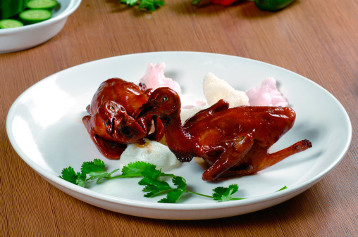 Fried Crisp baby pigeon (脆皮乳鸽), Cantonese food in China