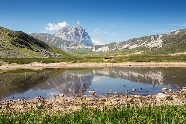 istock Mountain lake and Corno Grande-Campo Imperatore, Abruzzi Italy 175212006