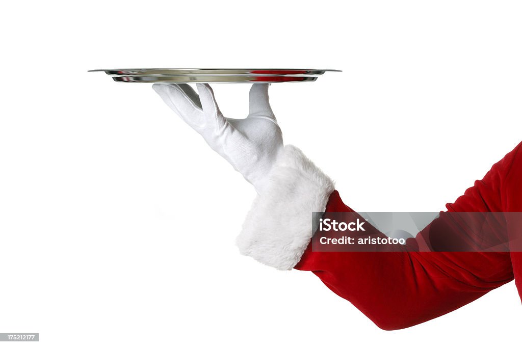 Santa Claus Holding fuente de plata - Foto de stock de Agarrar libre de derechos