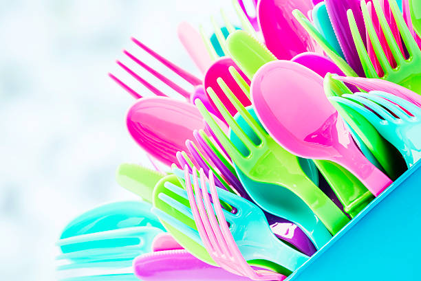 Bright colorful party cutlery