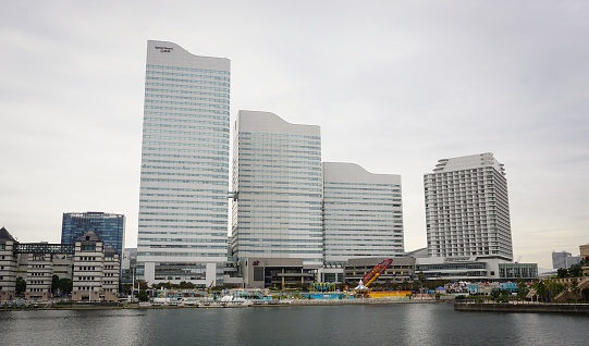Yokohama, Japan - Nov 5, 2014. Office buildings located at business district in Yokohama, Japan. Yokohama has a strong economic base, especially in the shipping industry.