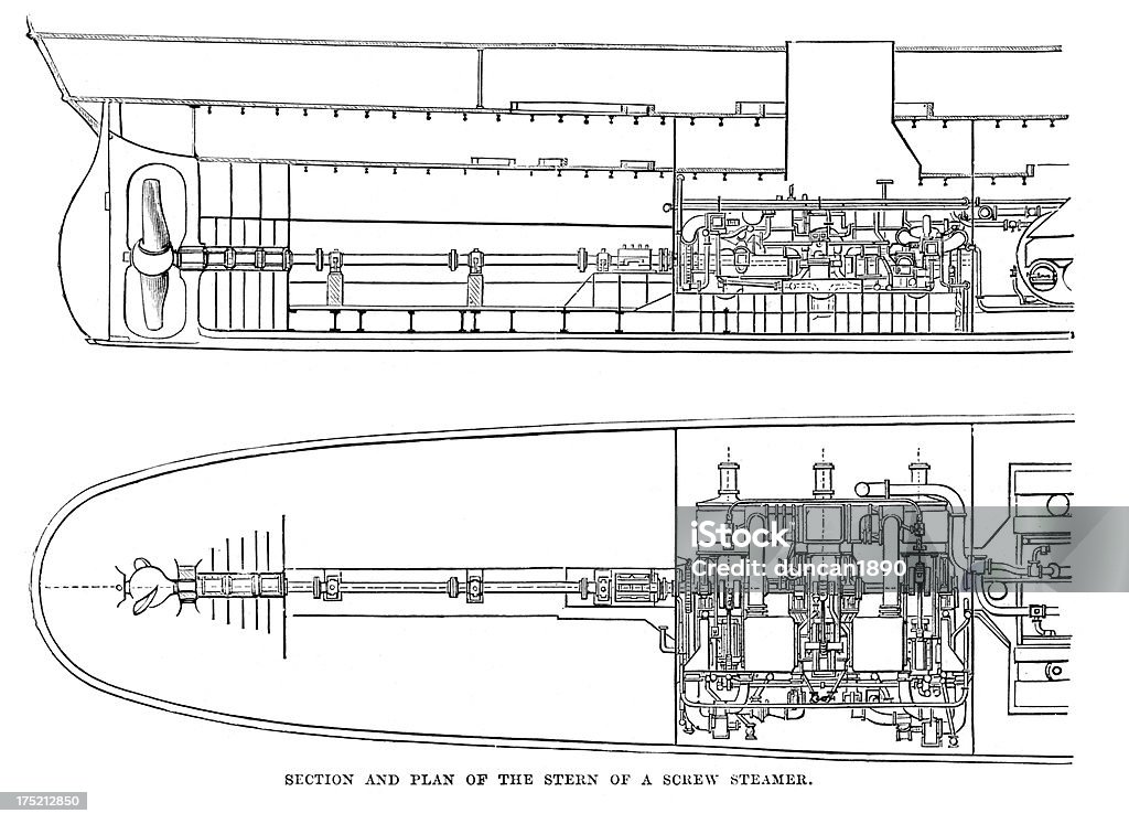 Stern von einer Schraube Dampfkochtopf - Lizenzfrei Lageplan Stock-Illustration