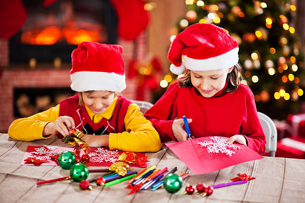 istock Beautiful kids making Christmas cards. 175213175