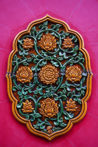 istock Chinese decoration on the red wall 1752135730