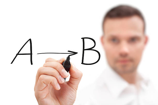 istock Businessman drawing from A to B 175213683