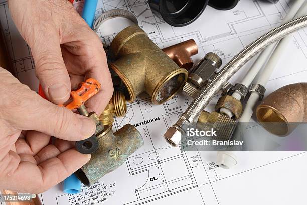 Plumbing Stock Photo - Download Image Now - Architecture, Bathroom, Blueprint