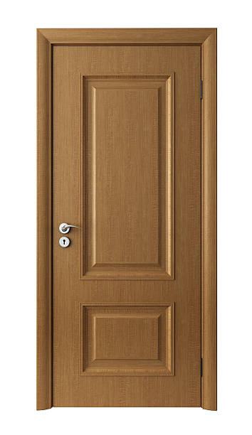 wooden door isolated on white
