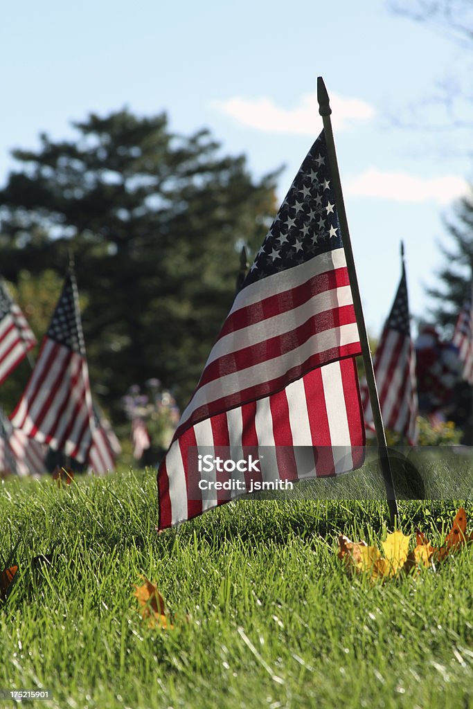 Ветеран флаги на кладбище-Америка определено - Стоковые фото Аварии и катастрофы роялти-фри