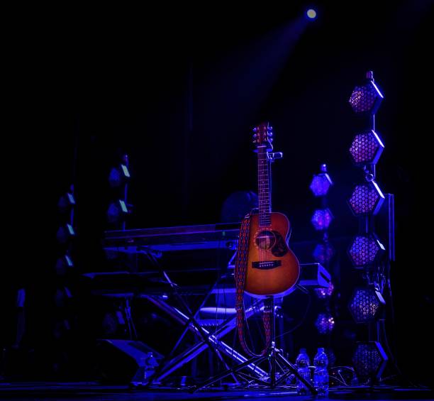 istock Awaiting the Spotlight - Guitars Poised Pre-Concert 1752159946