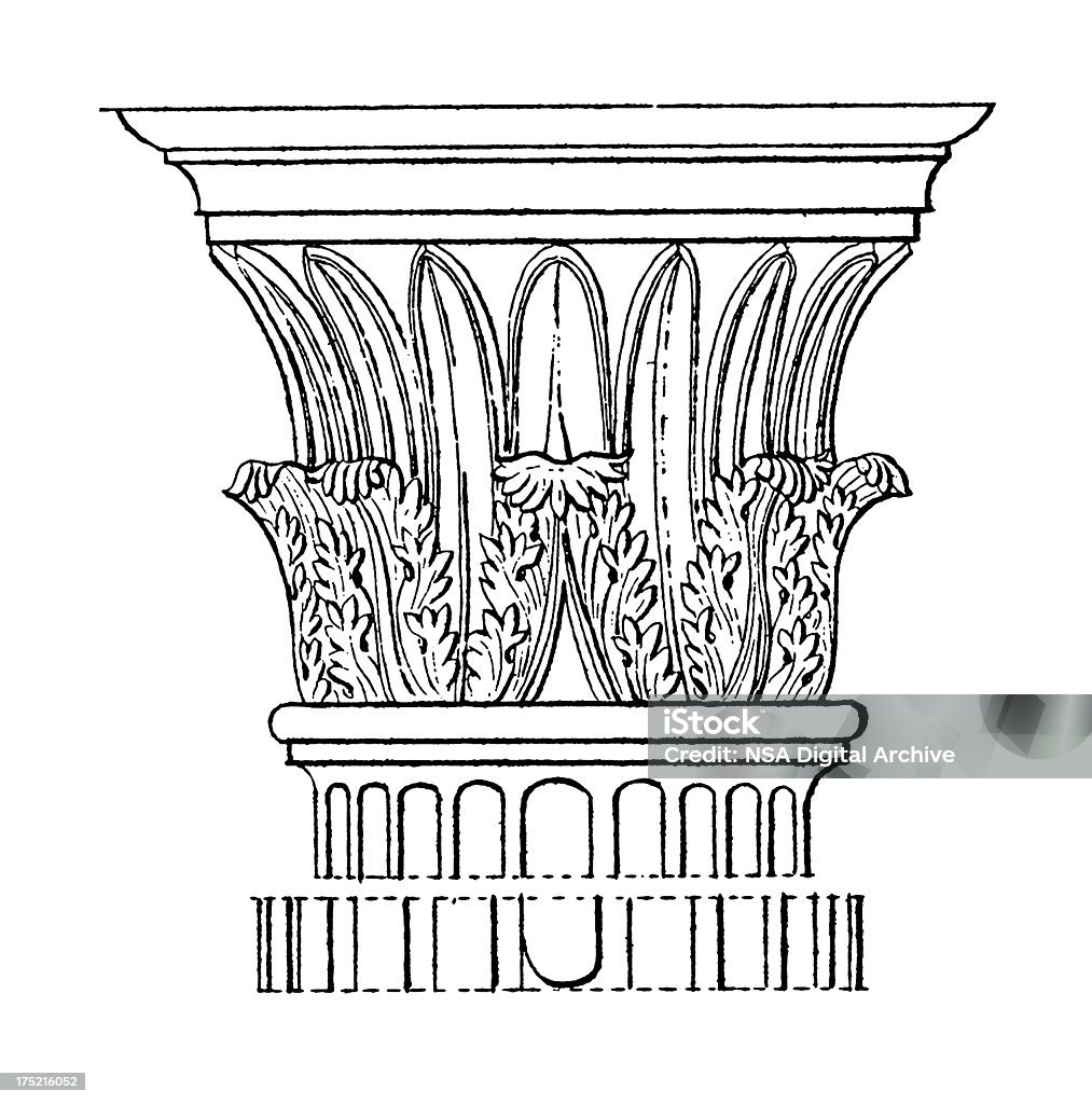 コリント資本/アンティークなイラスト - イラストレーションのロイヤリティフリーストックイラストレーション