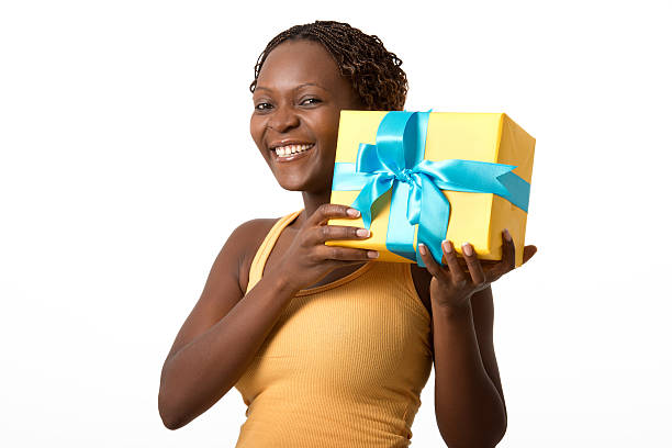 istock Woman holding a gift box 175216173